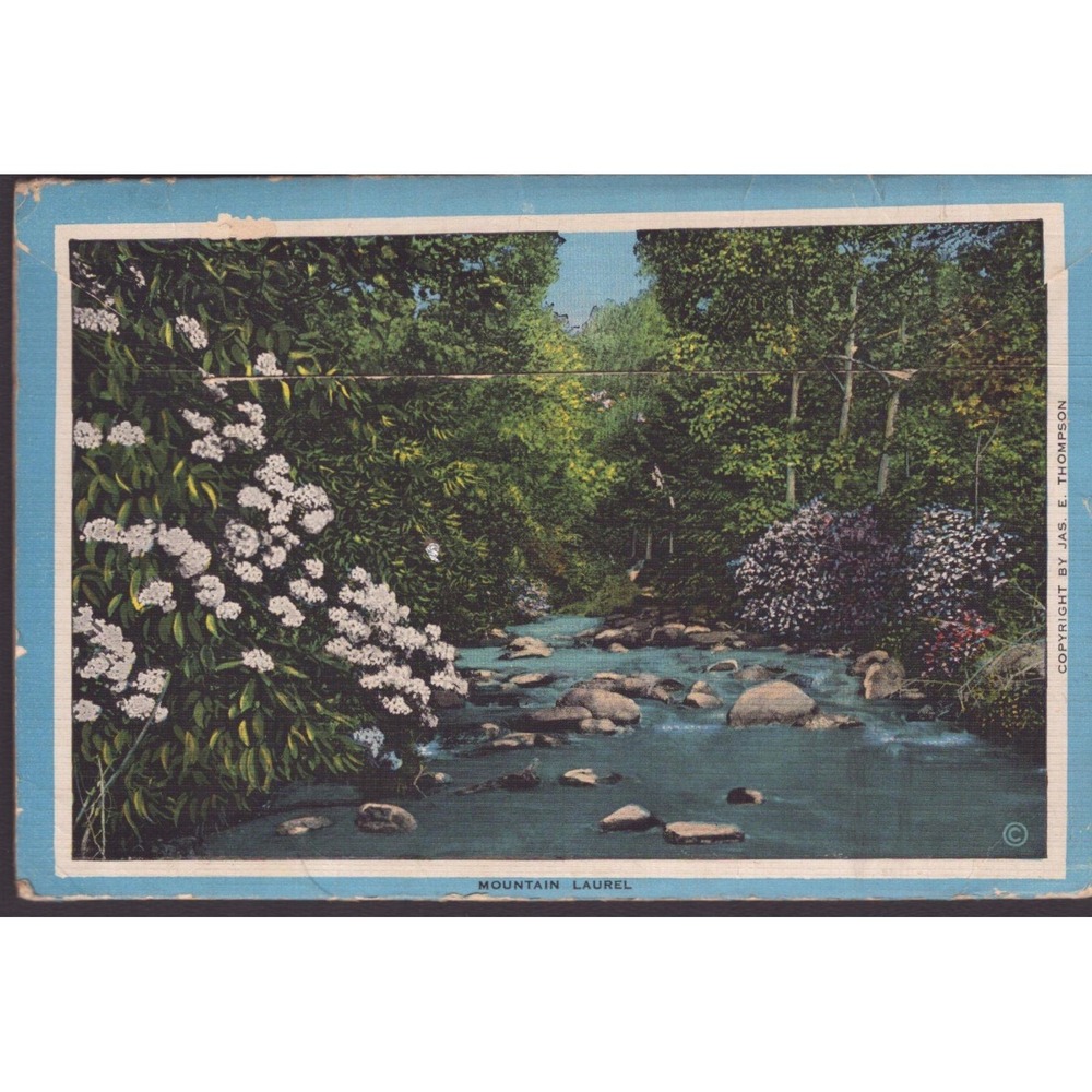 Great Smoky Mountains National Park Cherokee Linen Postcard Folder TN NC Unused - Picture 2 of 2